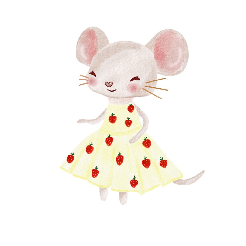 Bügelbild Frau Maus