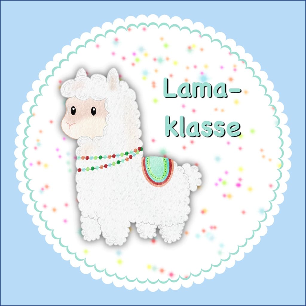 Bügelbild Lama Klassenlogos