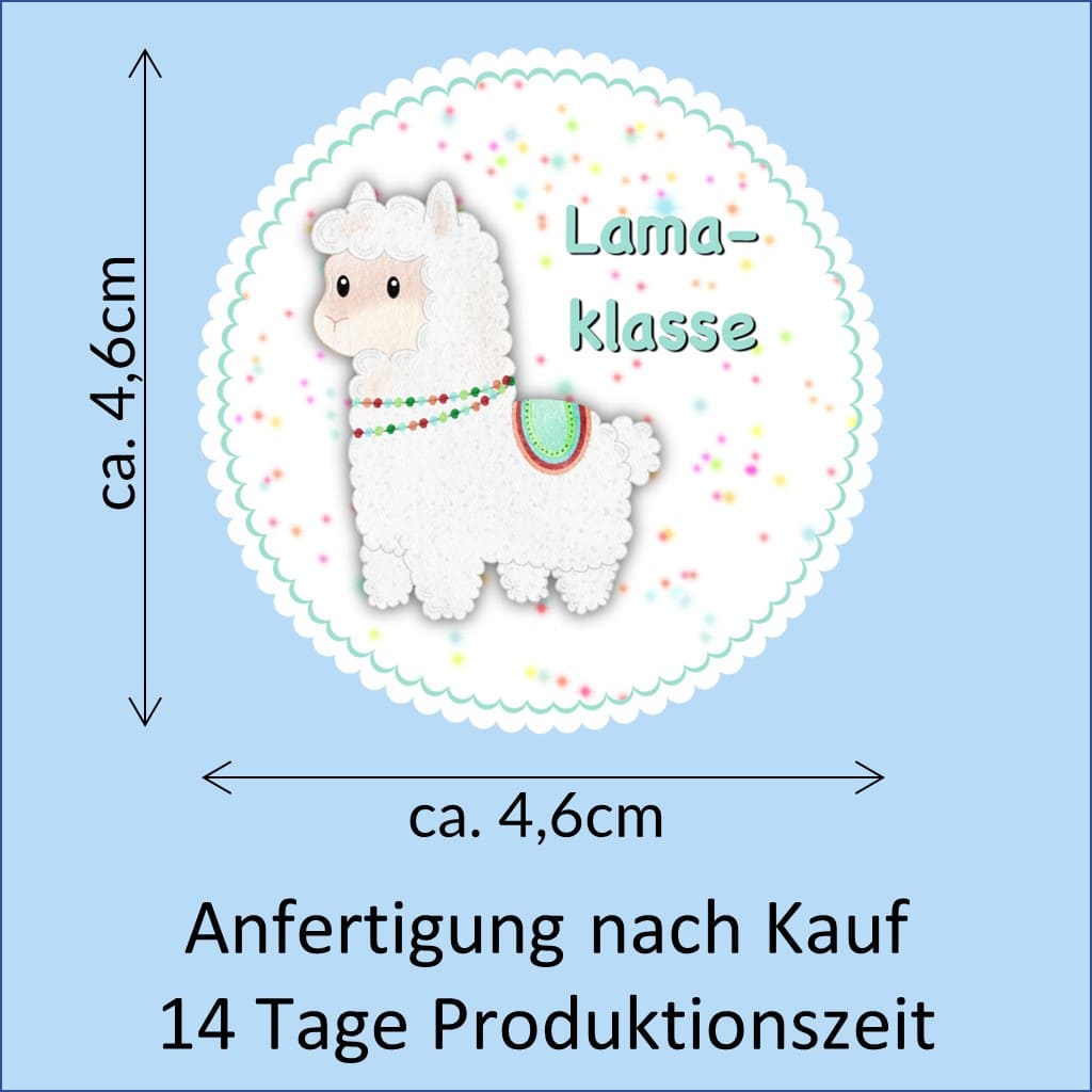 Bügelbild Lama Klassenlogos