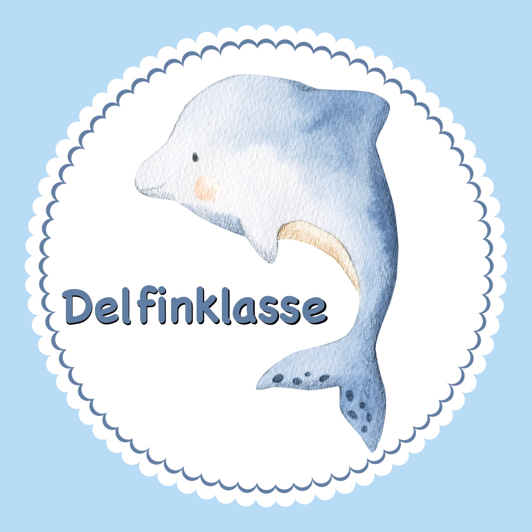 Bügelbild Delfin Klassenlogos