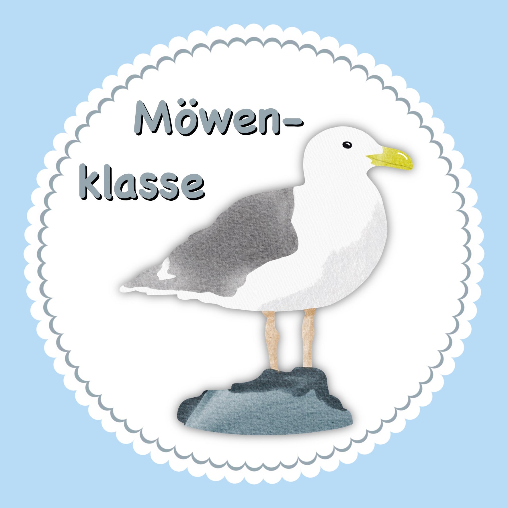 Bügelbild Möwe Klassenlogos