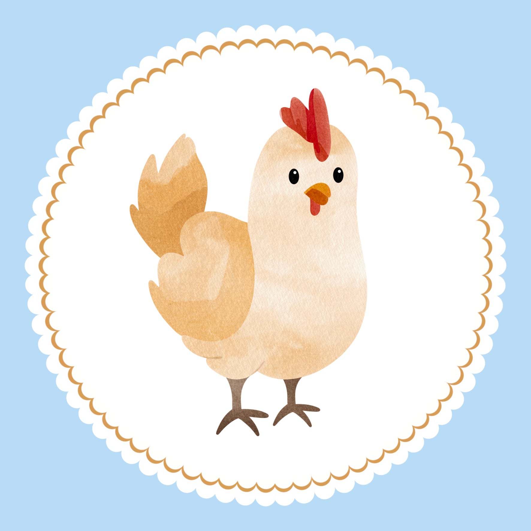 Bügelbild Huhn Klassenlogos