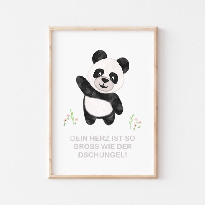 Affirmationsposter zum Download, Versandprodukt, Panda, Geschenk zur Geburt, Taufe, DIN A4