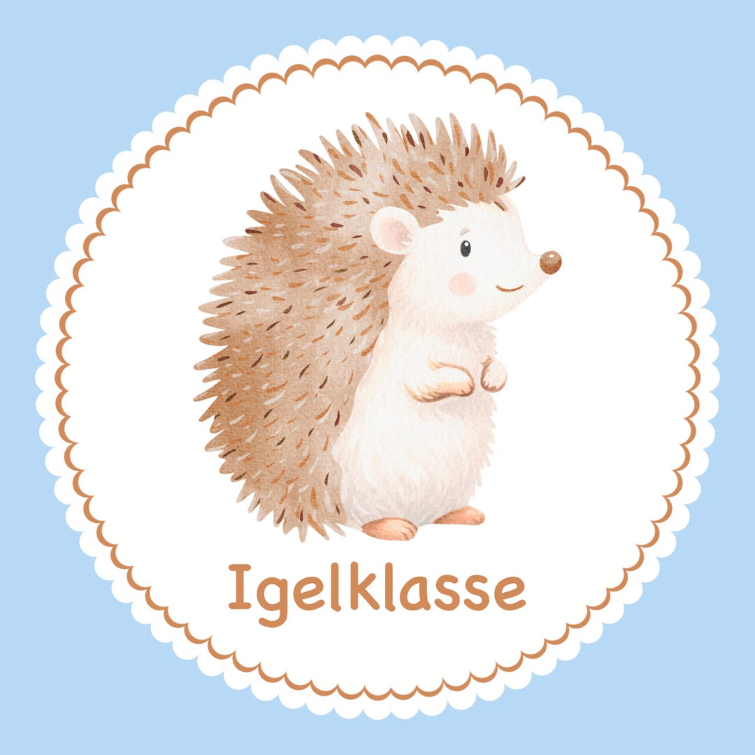Bügelbild Igel Klassenlogos