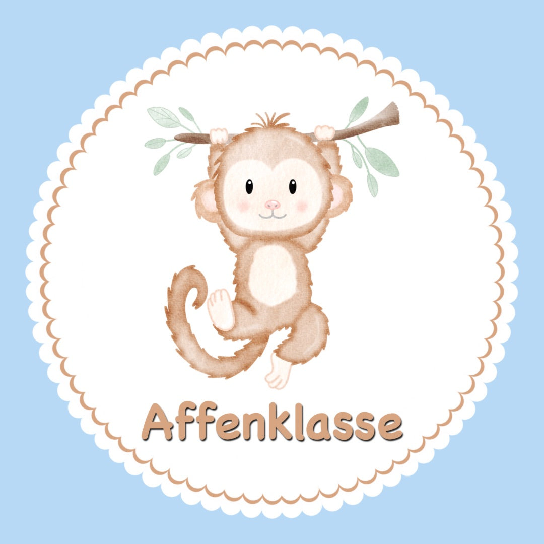 Bügelbild Affe Klassenlogos