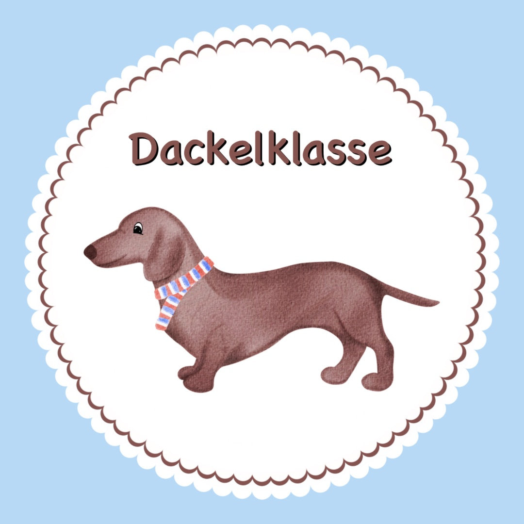 Bügelbild Dackel Klassenlogos