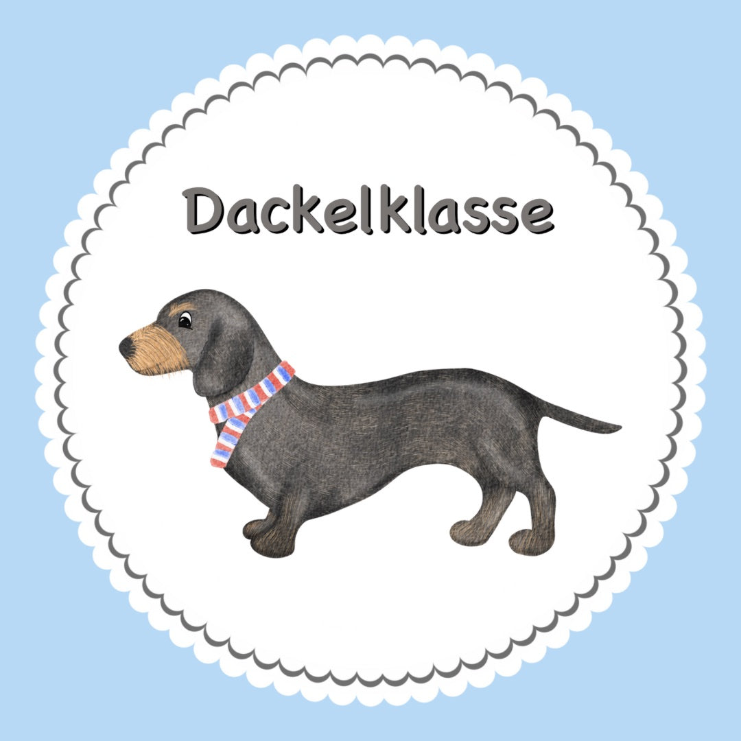Bügelbild Dackel Klassenlogos