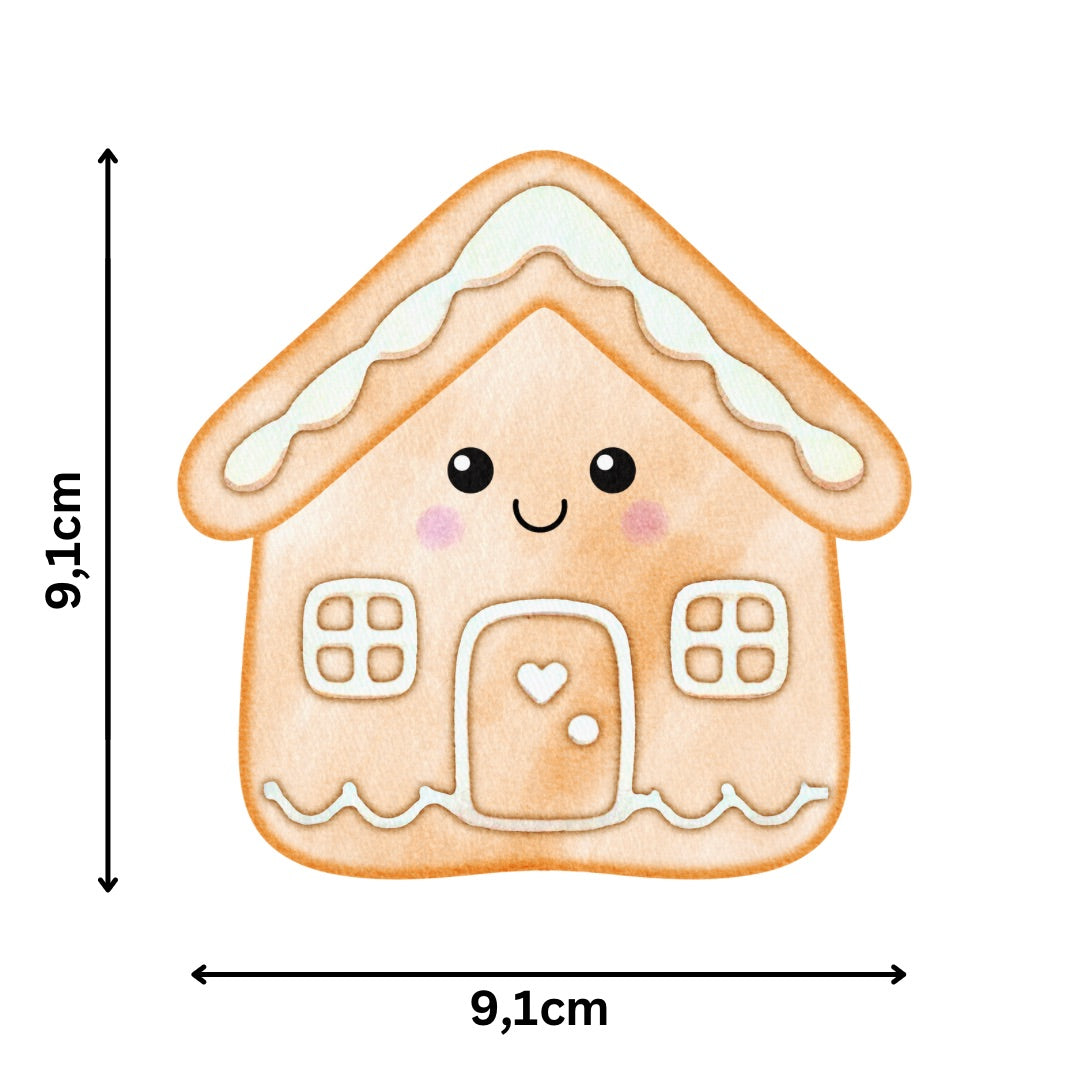 Bügelbild Lebkuchenhaus, Pfefferkuchenhaus, gingerbread house