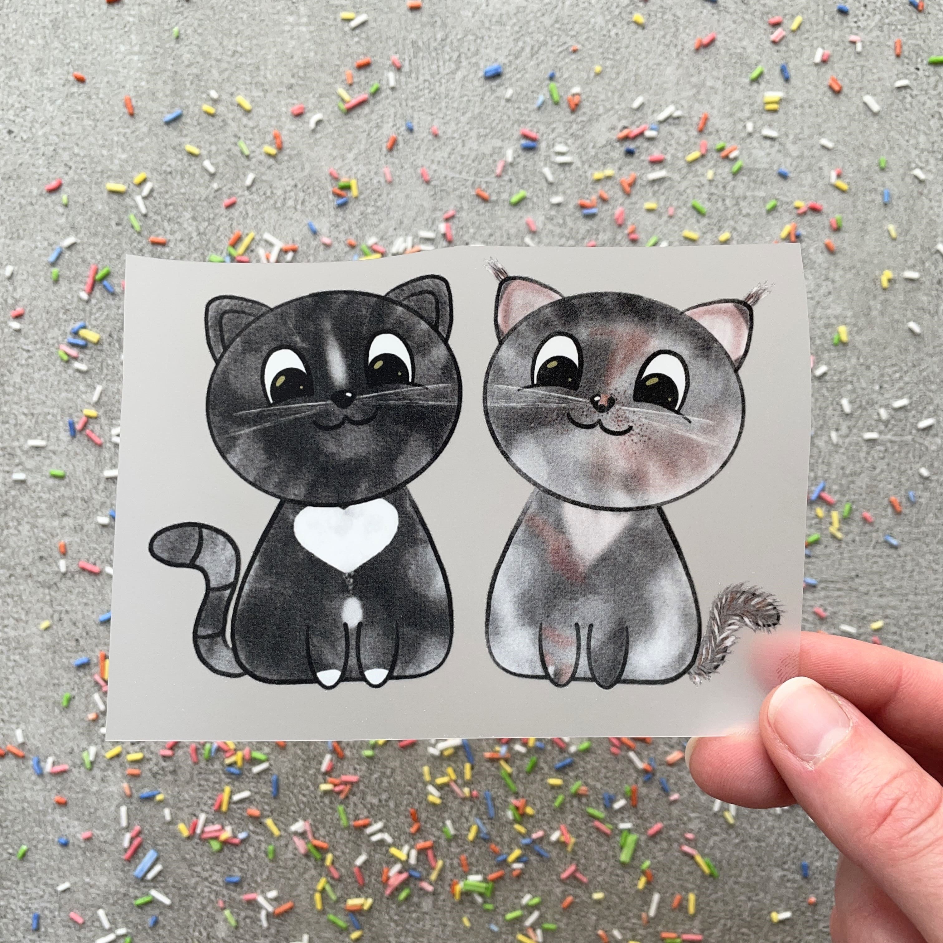 Bügelbild 2 Katzen