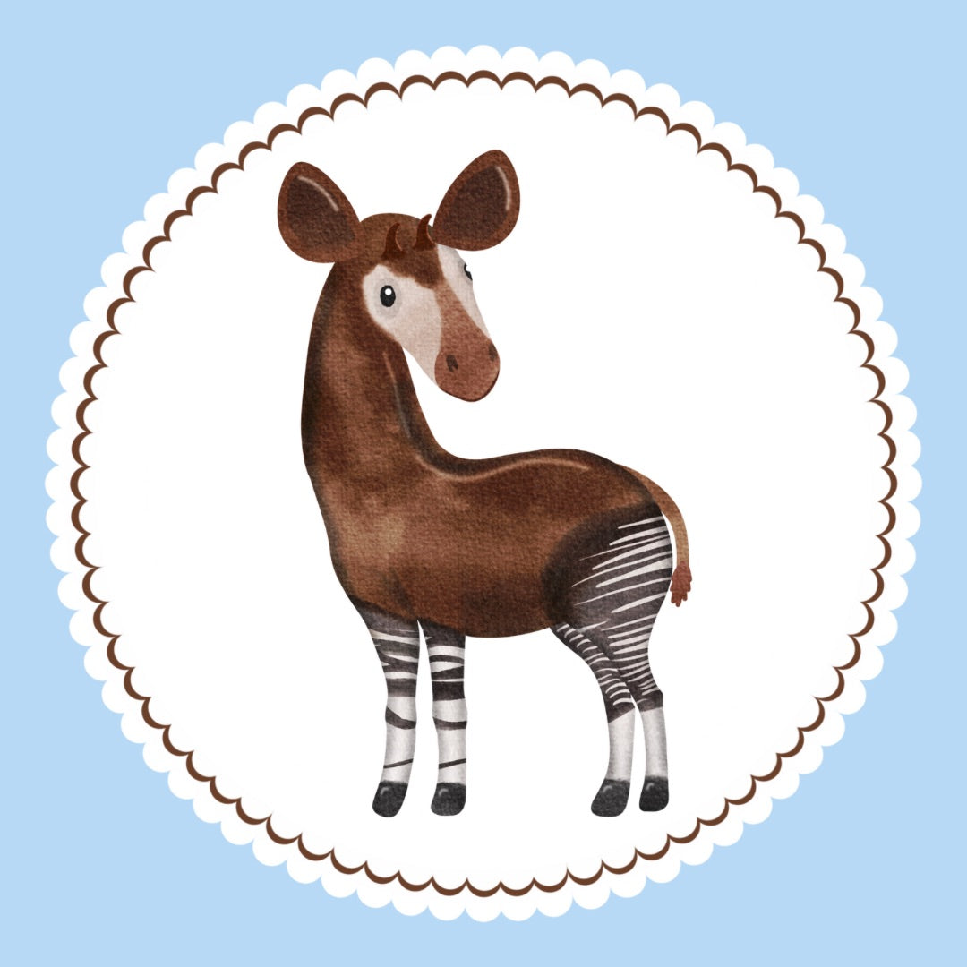 Bügelbild Okapi Klassenlogos