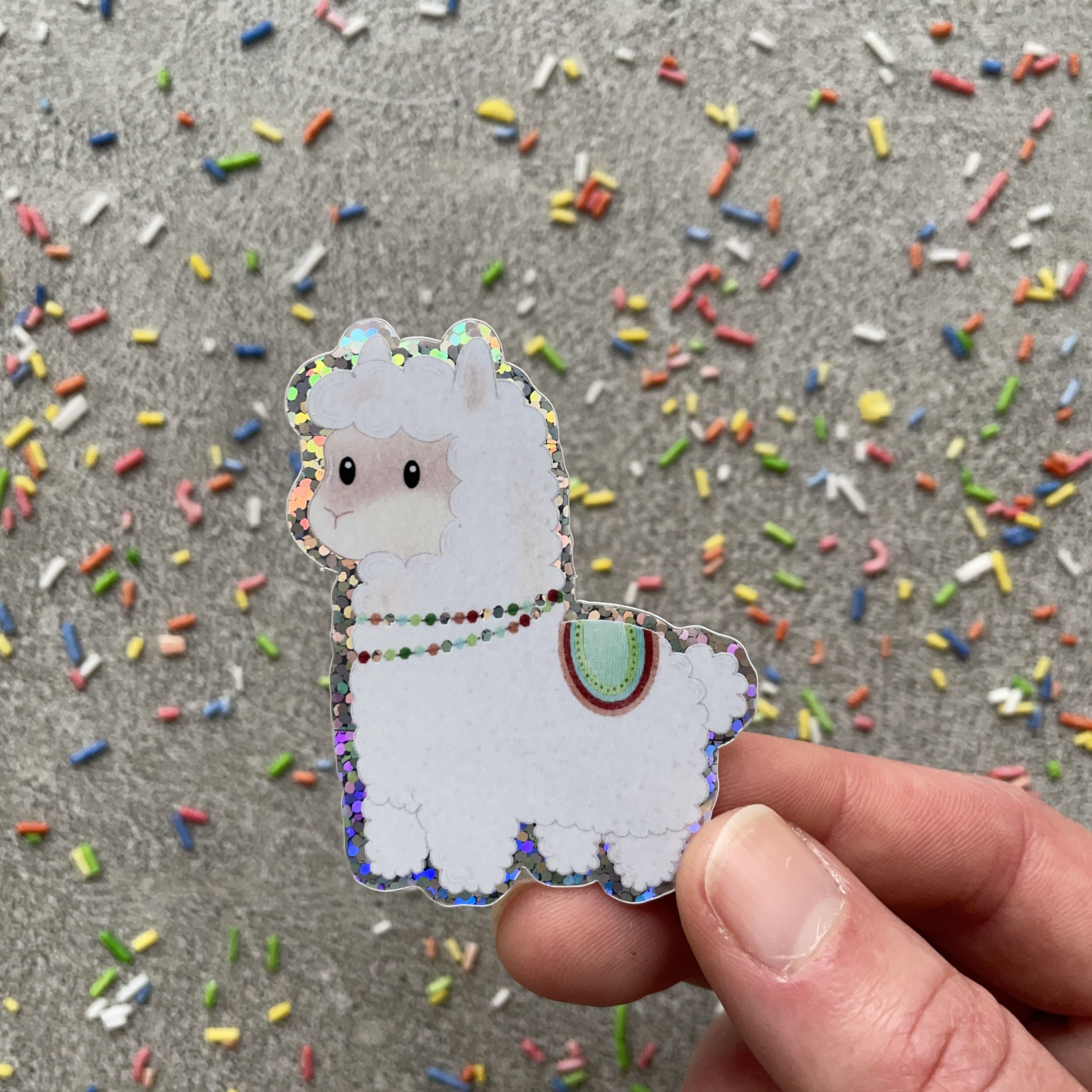 Glitzersticker Lama Lotti