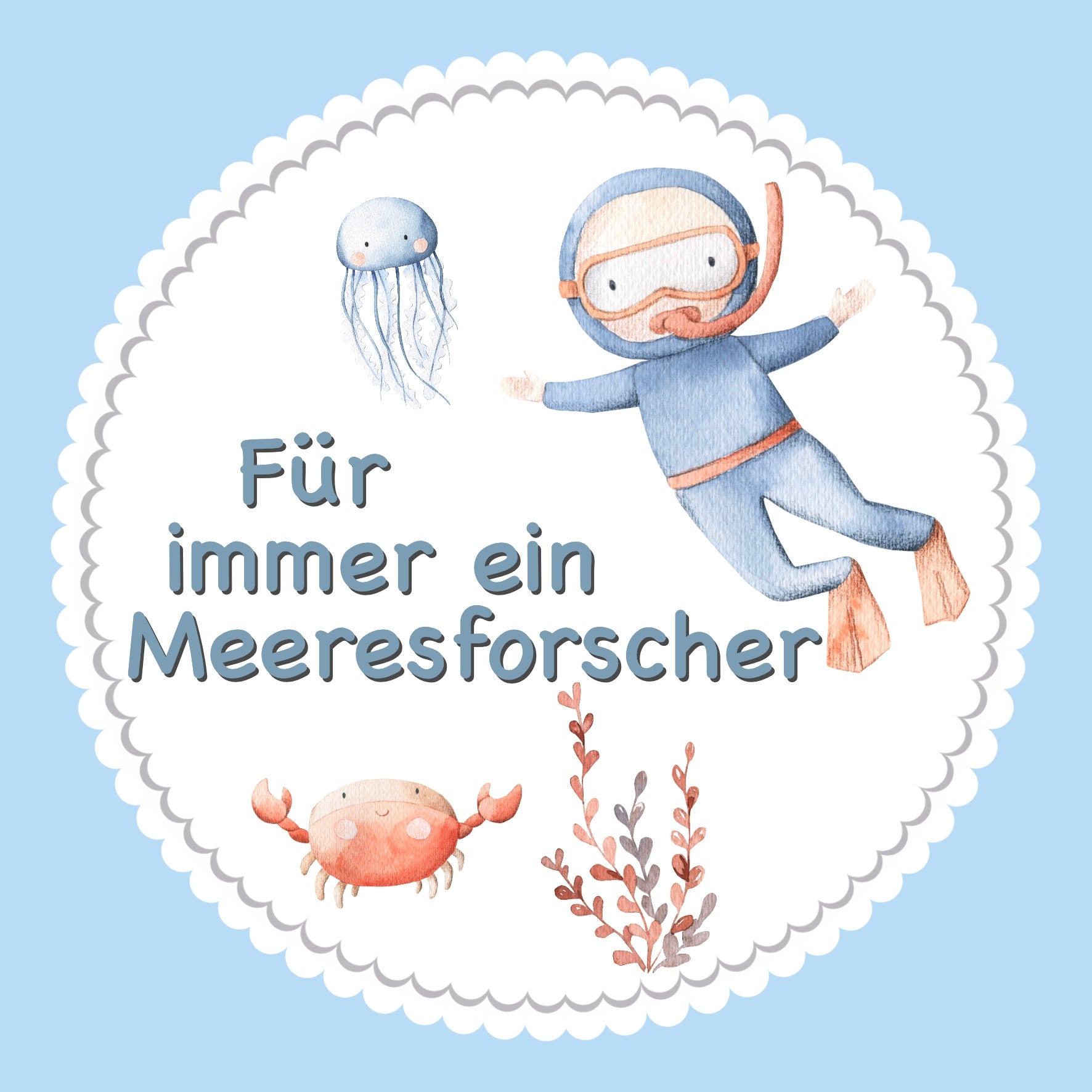 Bügelbild Meeresforscher Klassenlogos