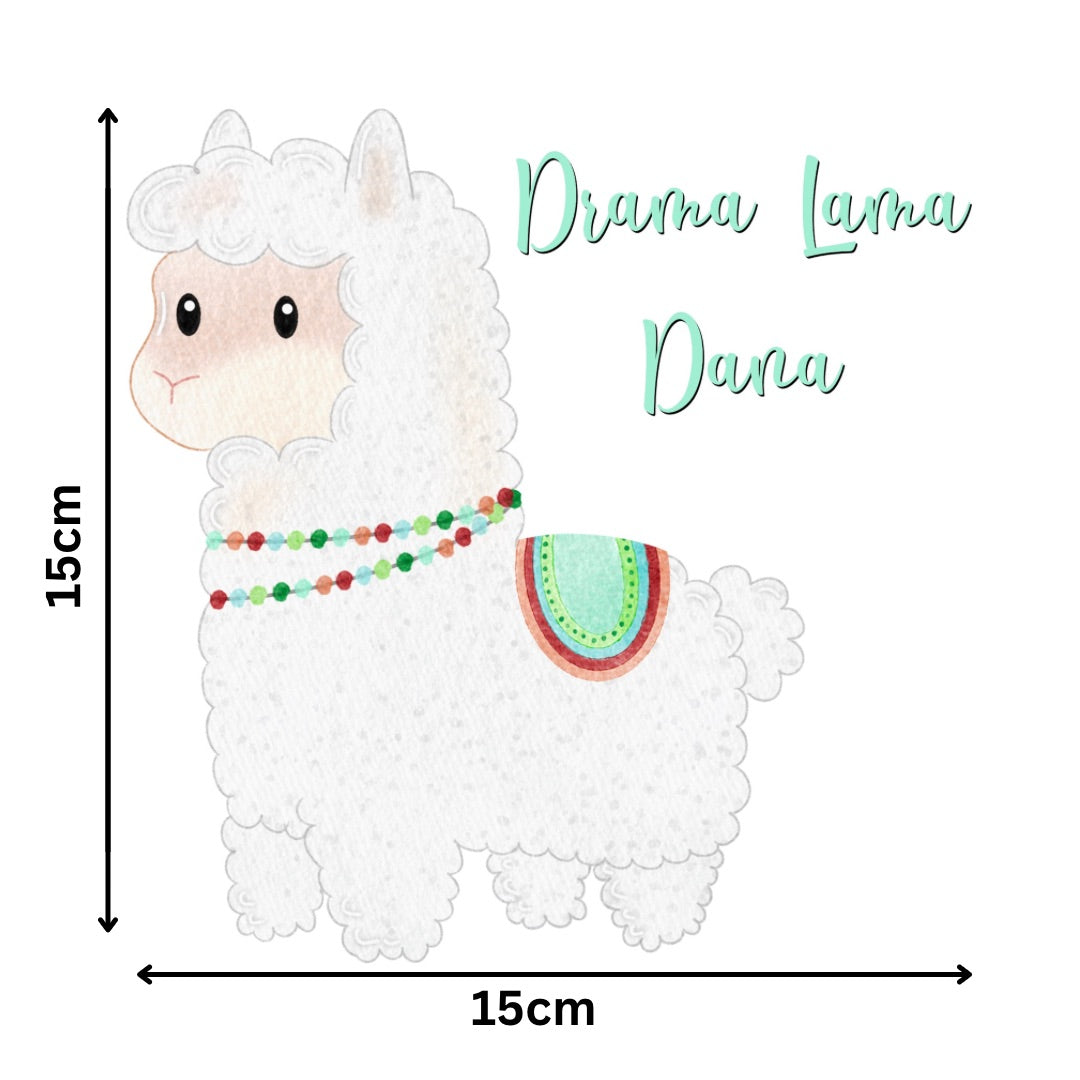 personalisiertes Bügelbild Lama