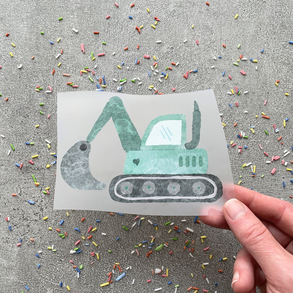 Bügelbild Bagger