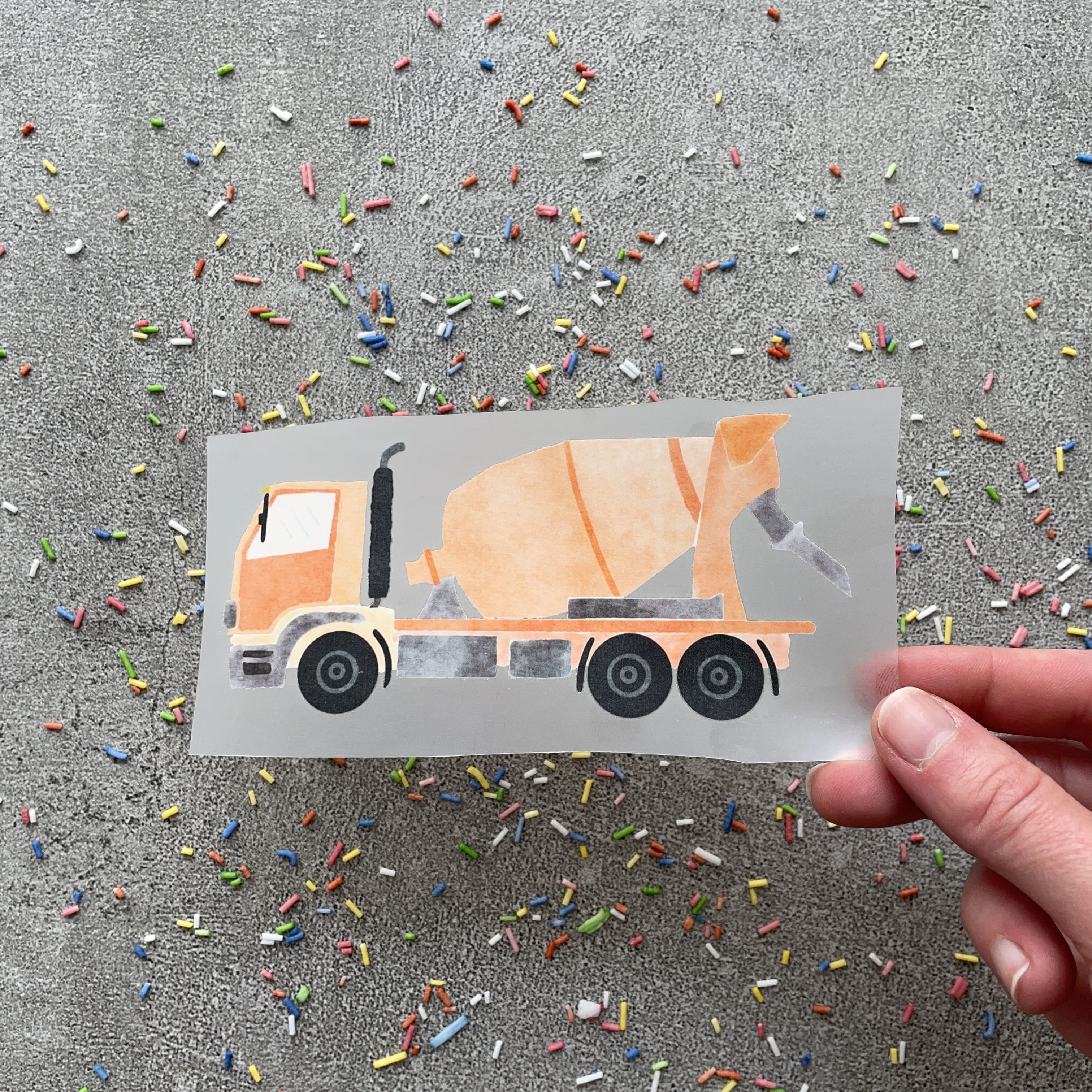 Bügelbild Betonmischer