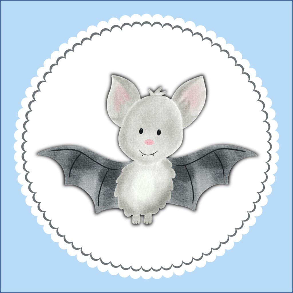 Bügelbild Fledermaus Klassenlogos