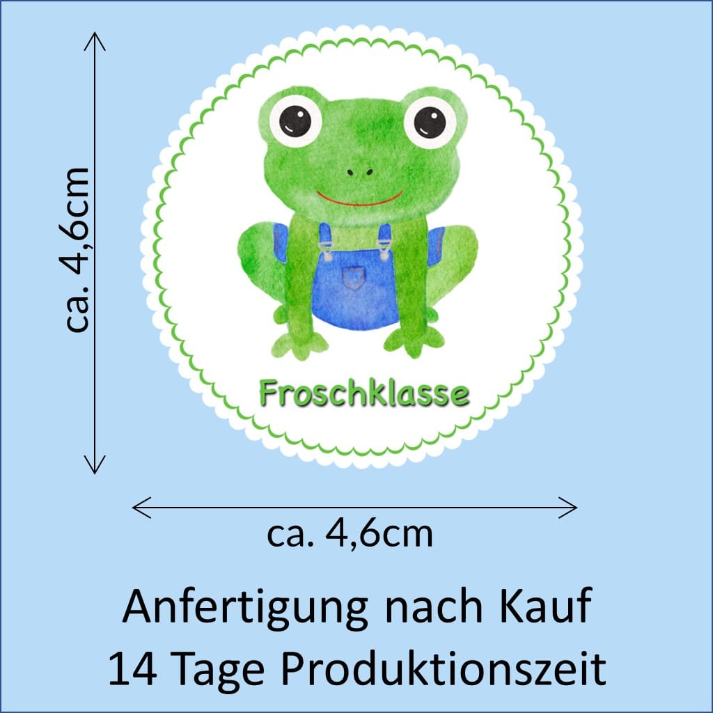 Bügelbild Frosch Klassenlogos