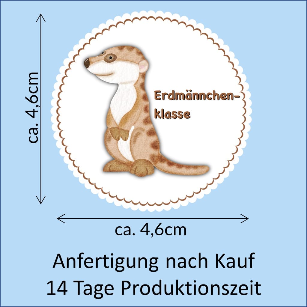 Bügelbild Erdmännchen Klassenlogos