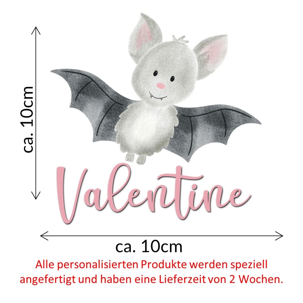 personalisiertes Bügelbild Fledermaus