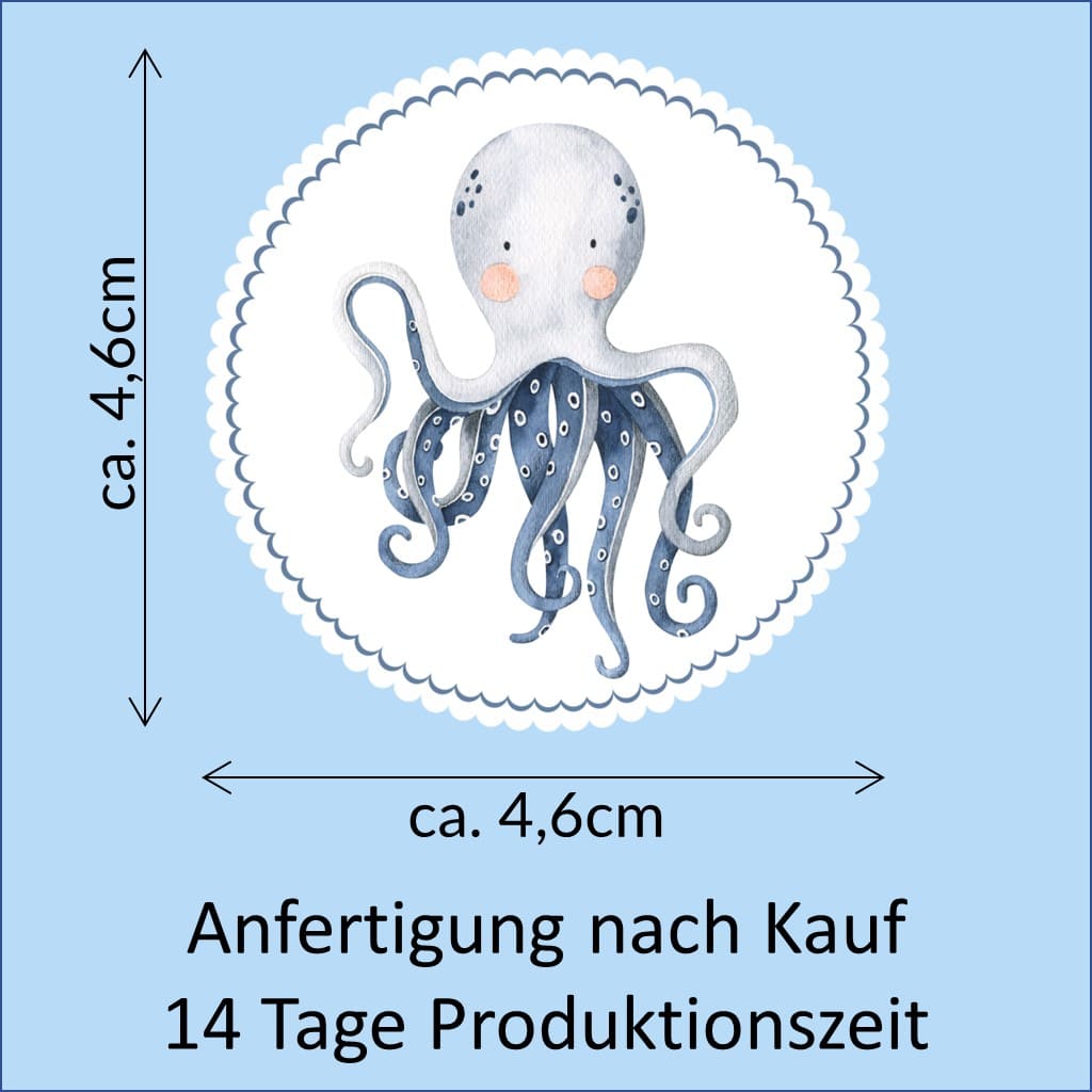 Bügelbild Oktopus / Krake Klassenlogos