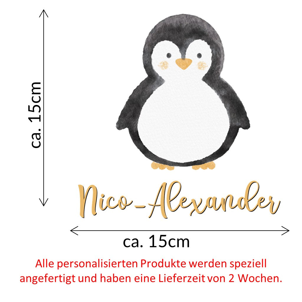 personalisiertes Bügelbild Pinguin