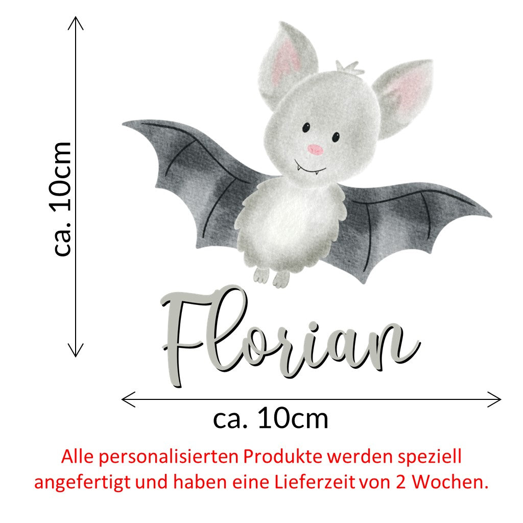 personalisiertes Bügelbild Fledermaus