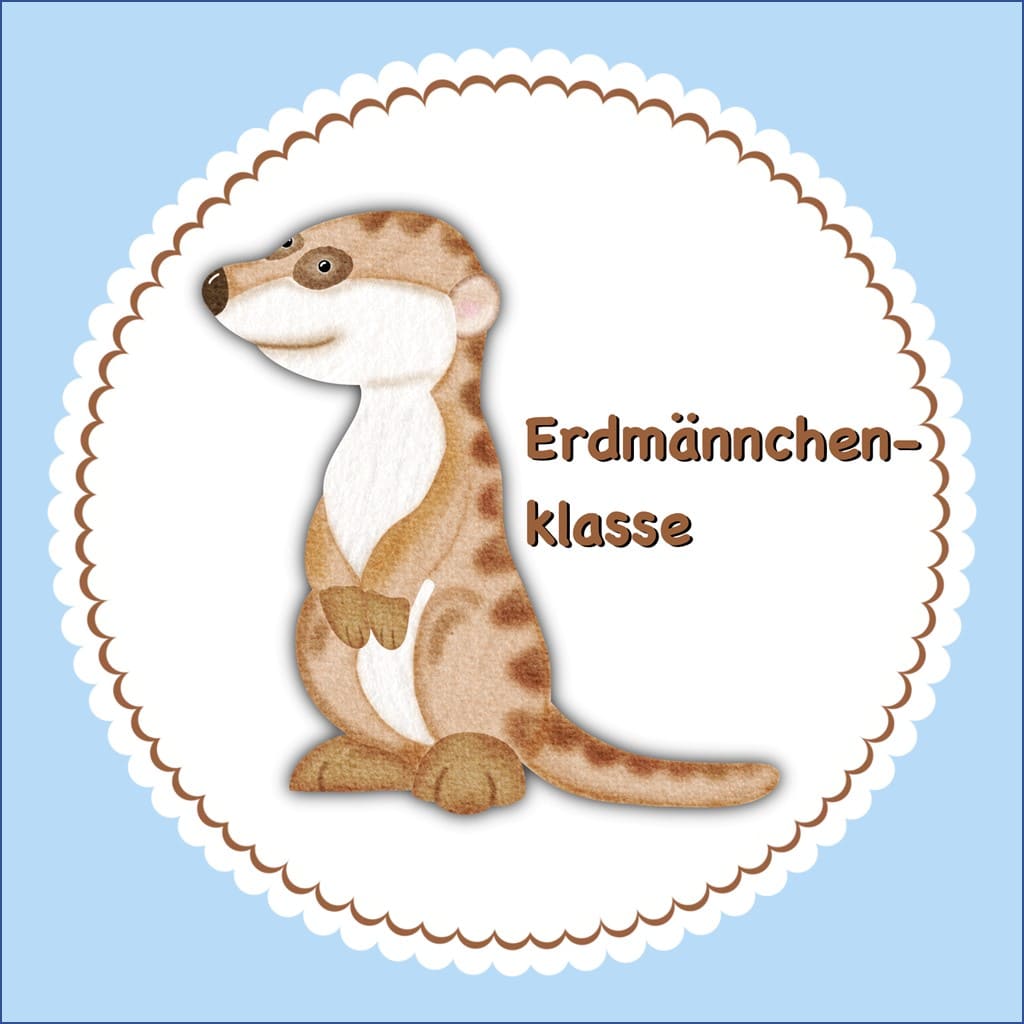 Bügelbild Erdmännchen Klassenlogos