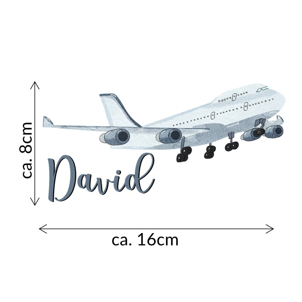 personalisiertes Bügelbild Jumbo Jet Boeing 747