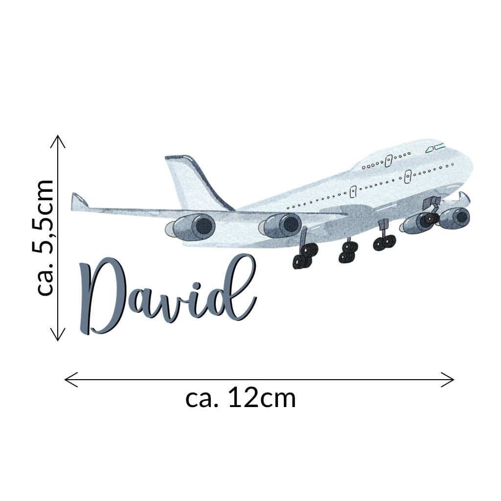 personalisiertes Bügelbild Jumbo Jet Boeing 747