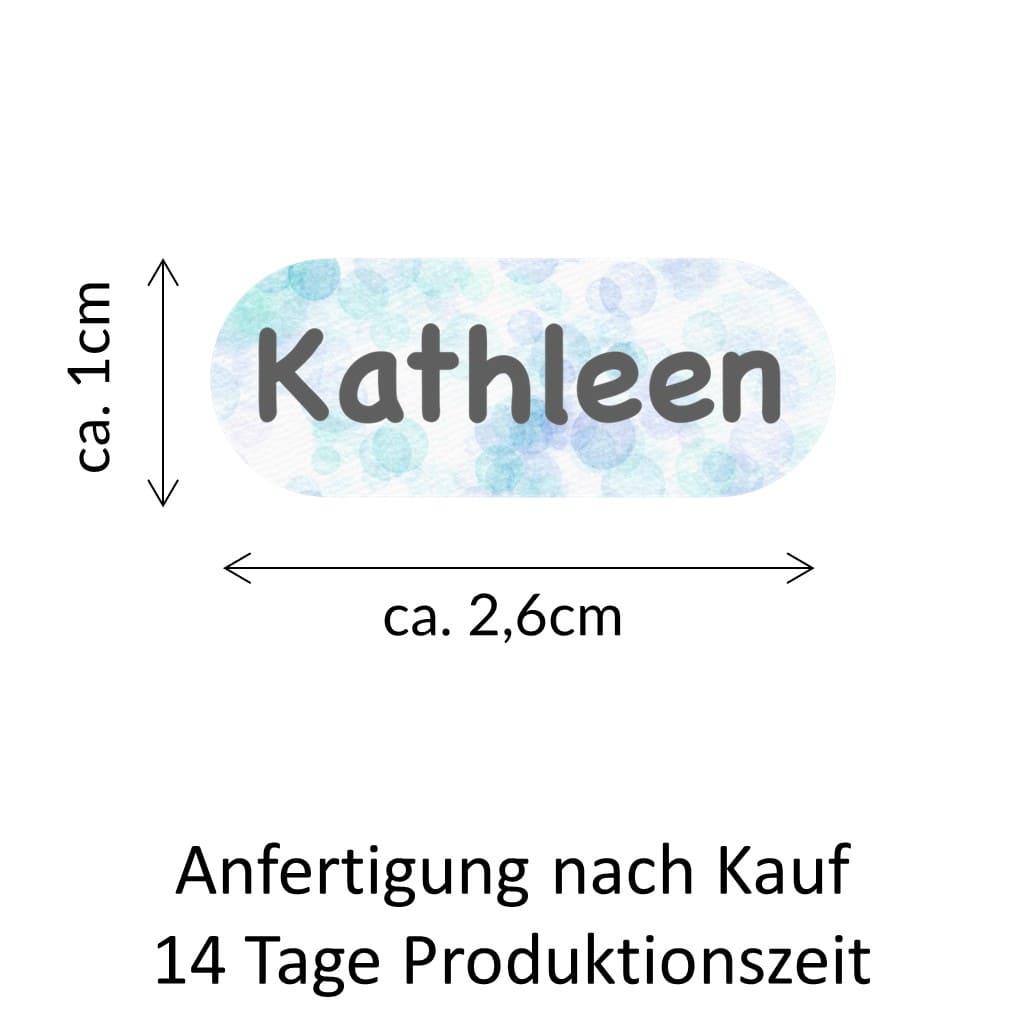 24 Namensetiketten zum Aufbügeln