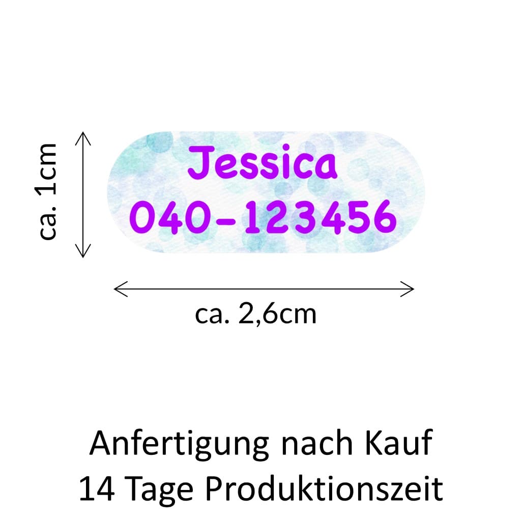 24 Namensetiketten zum Aufbügeln