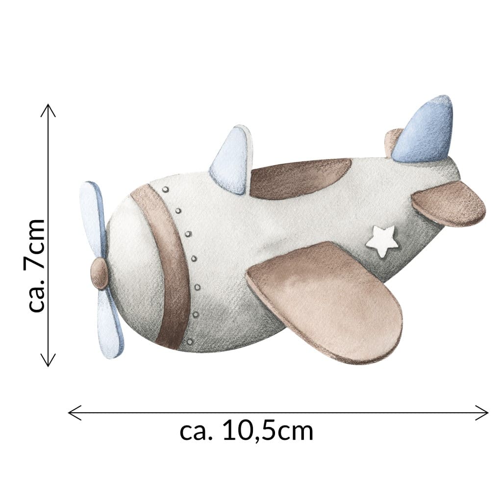 Bügelbild graues Flugzeug