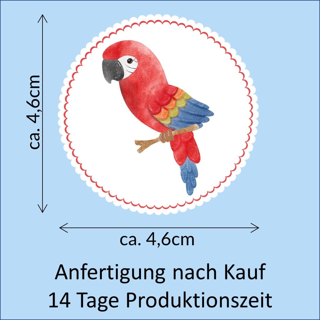 Bügelbild Papagei Klassenlogos