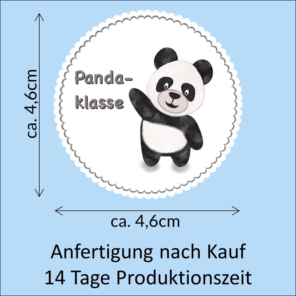 Bügelbild Pandabär Klassenlogos