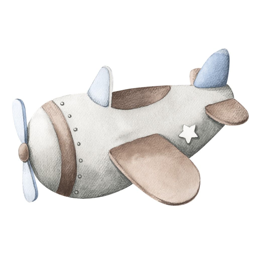 Bügelbild graues Flugzeug