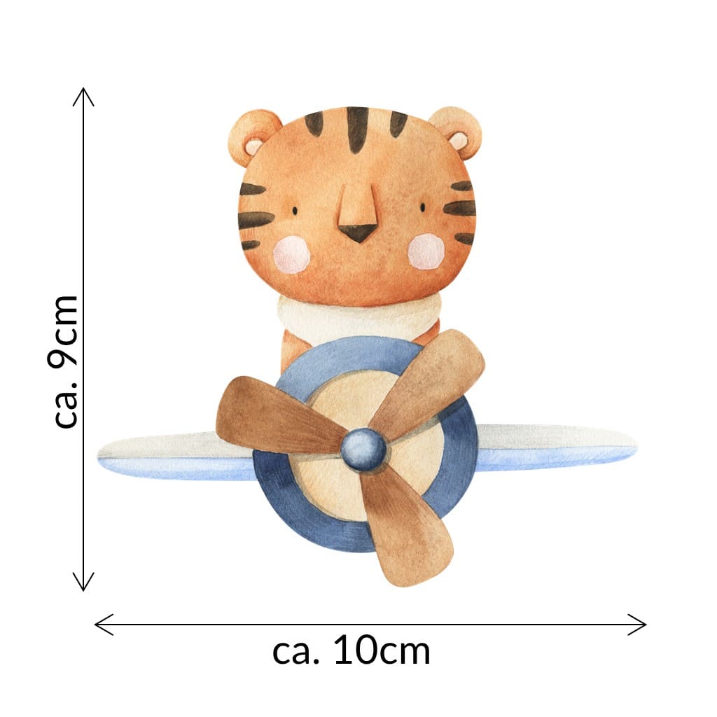 Bügelbild Tiger im Flieger