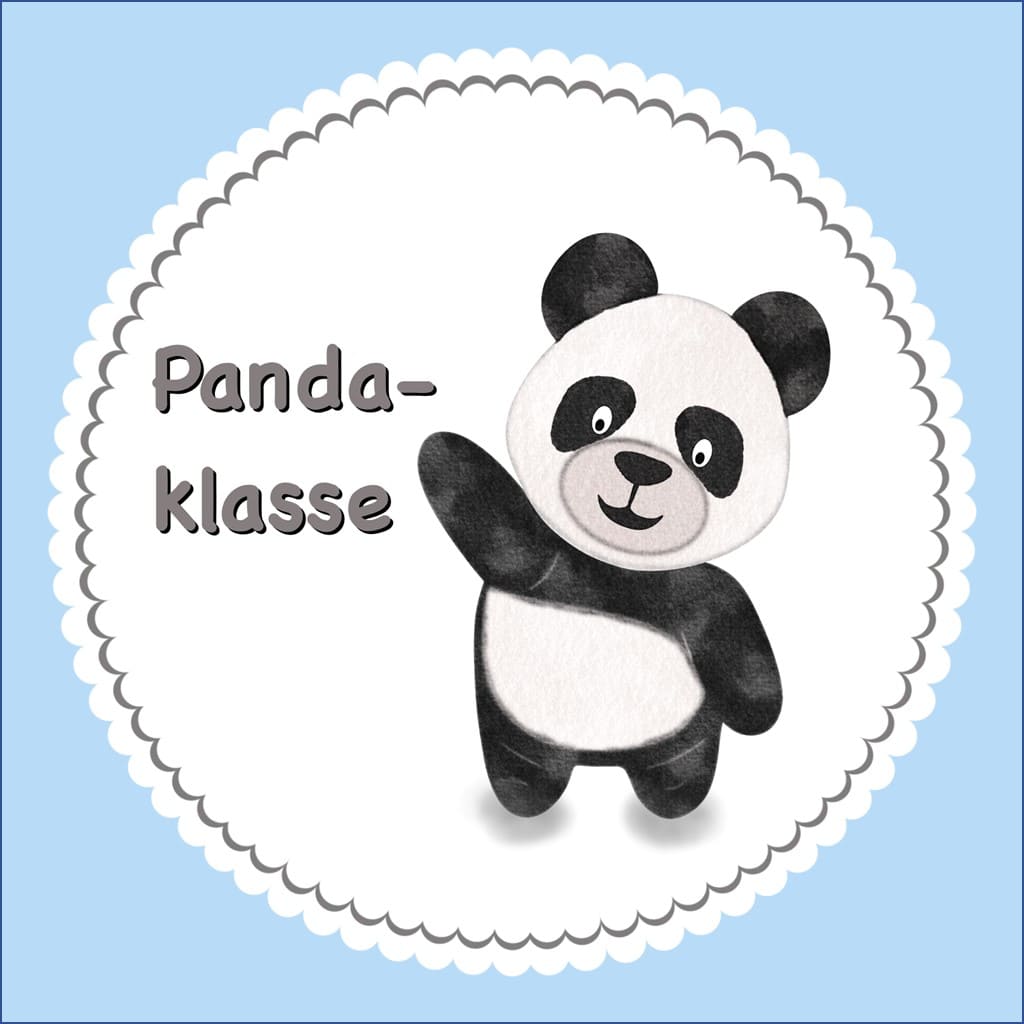 Bügelbild Pandabär Klassenlogos