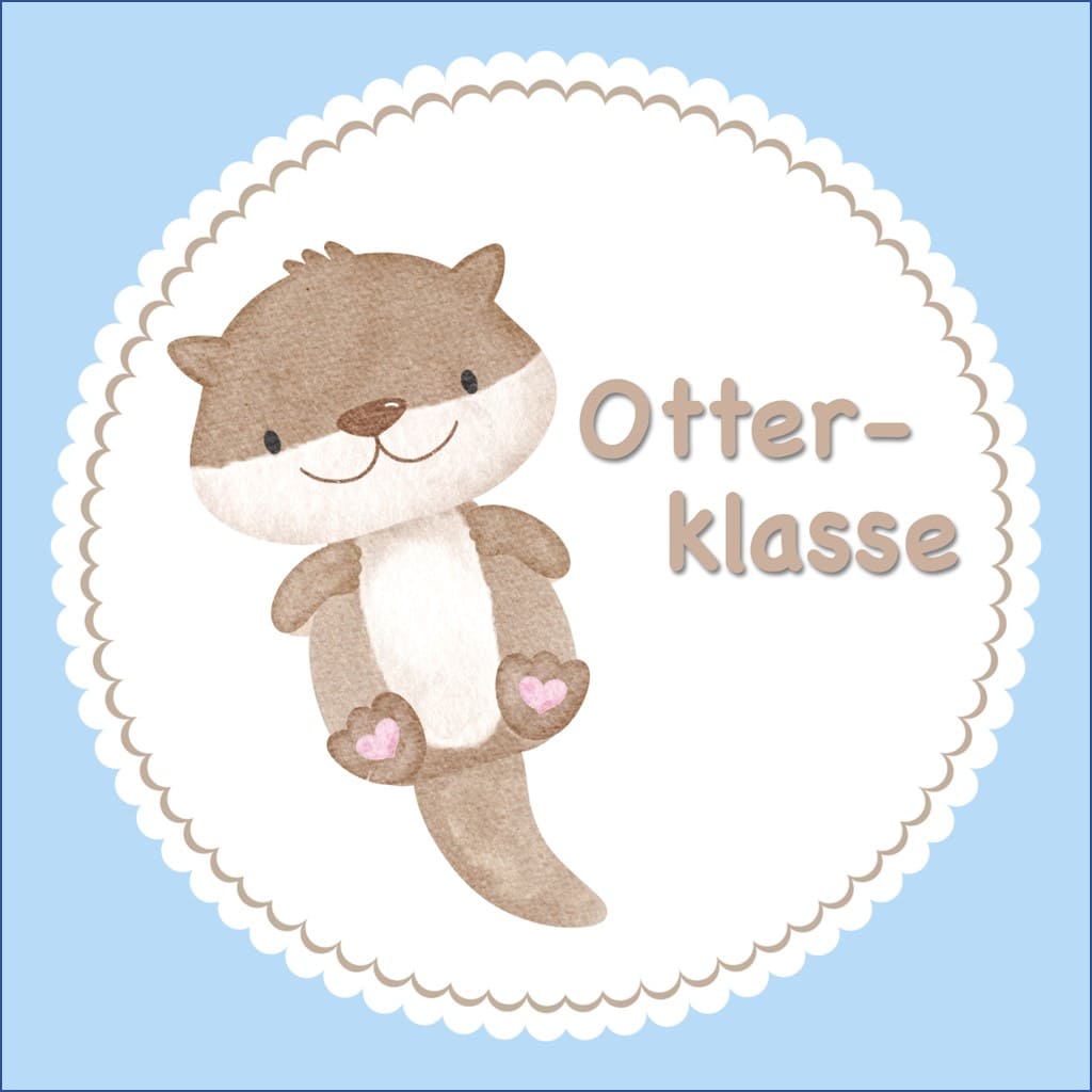 Bügelbild Otter Klassenlogos