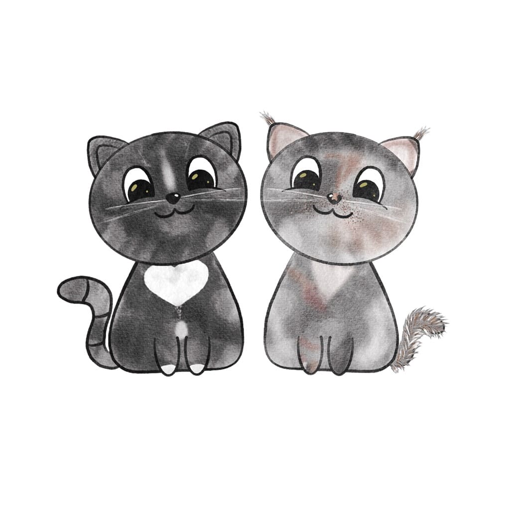 Bügelbild 2 Katzen