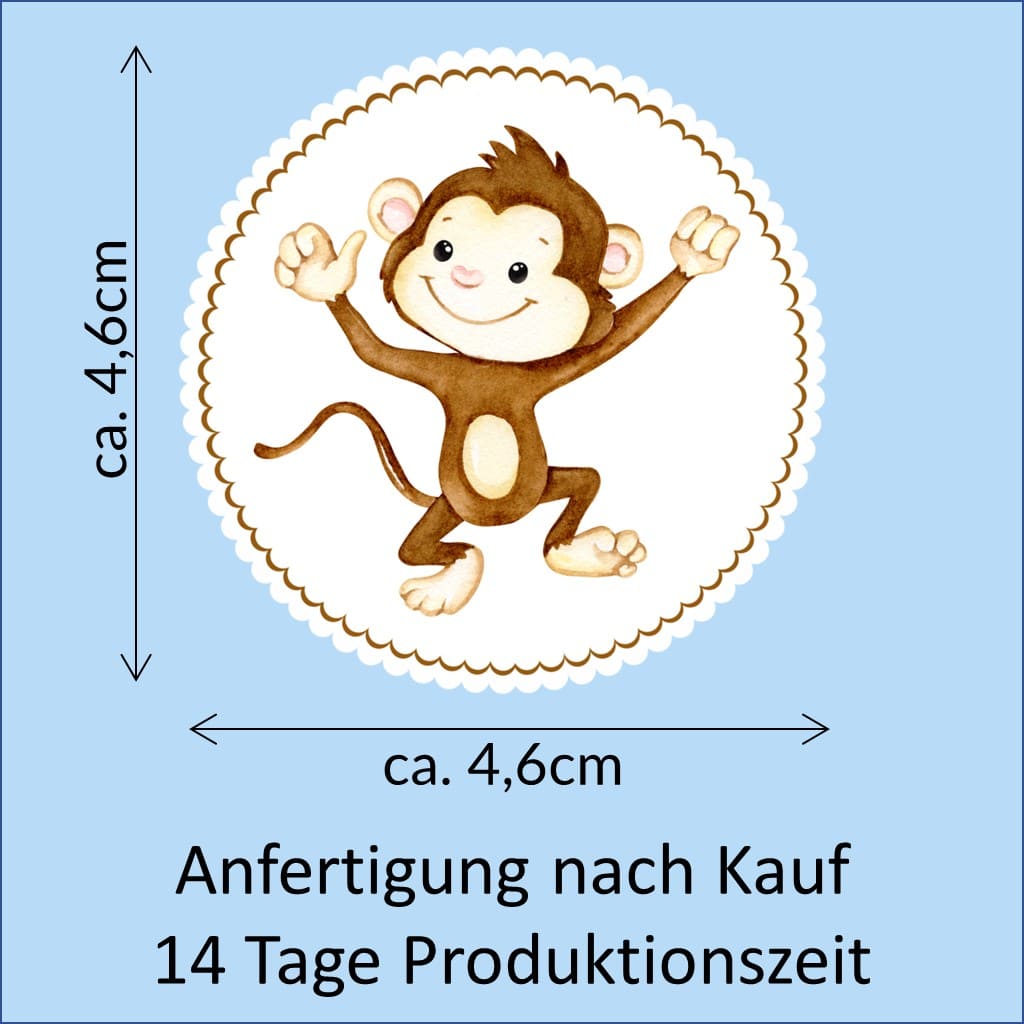 Bügelbild Affe Klassenlogos
