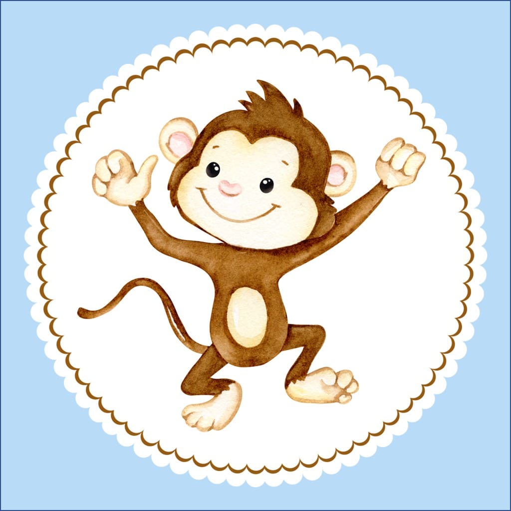 Bügelbild Affe Klassenlogos