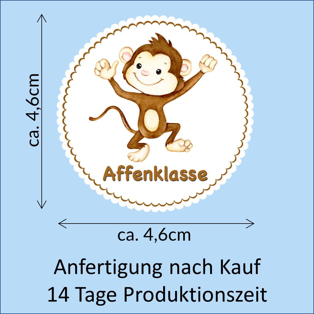 Bügelbild Affe Klassenlogos