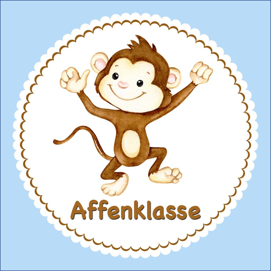Bügelbild Affe Klassenlogos