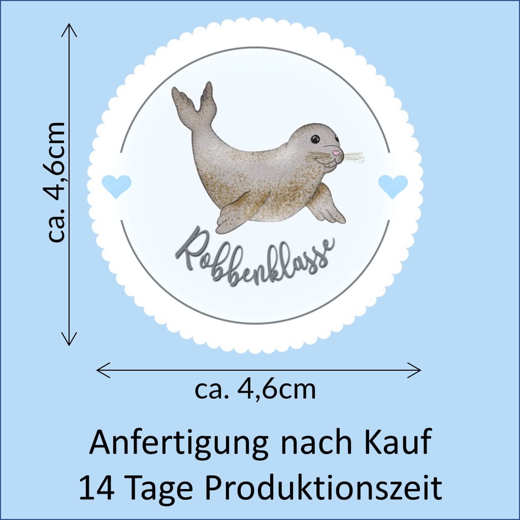 Bügelbild Robbe Klassenlogos