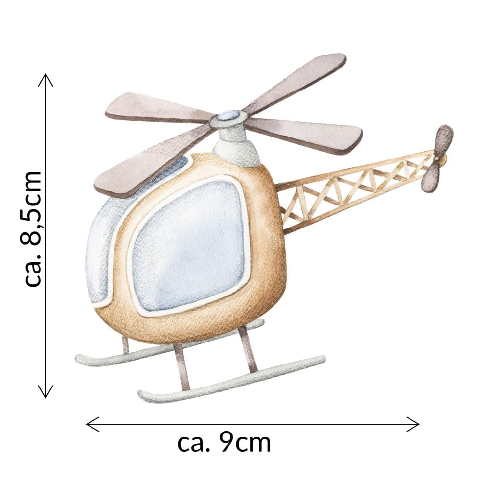Bügelbild brauner Helikopter