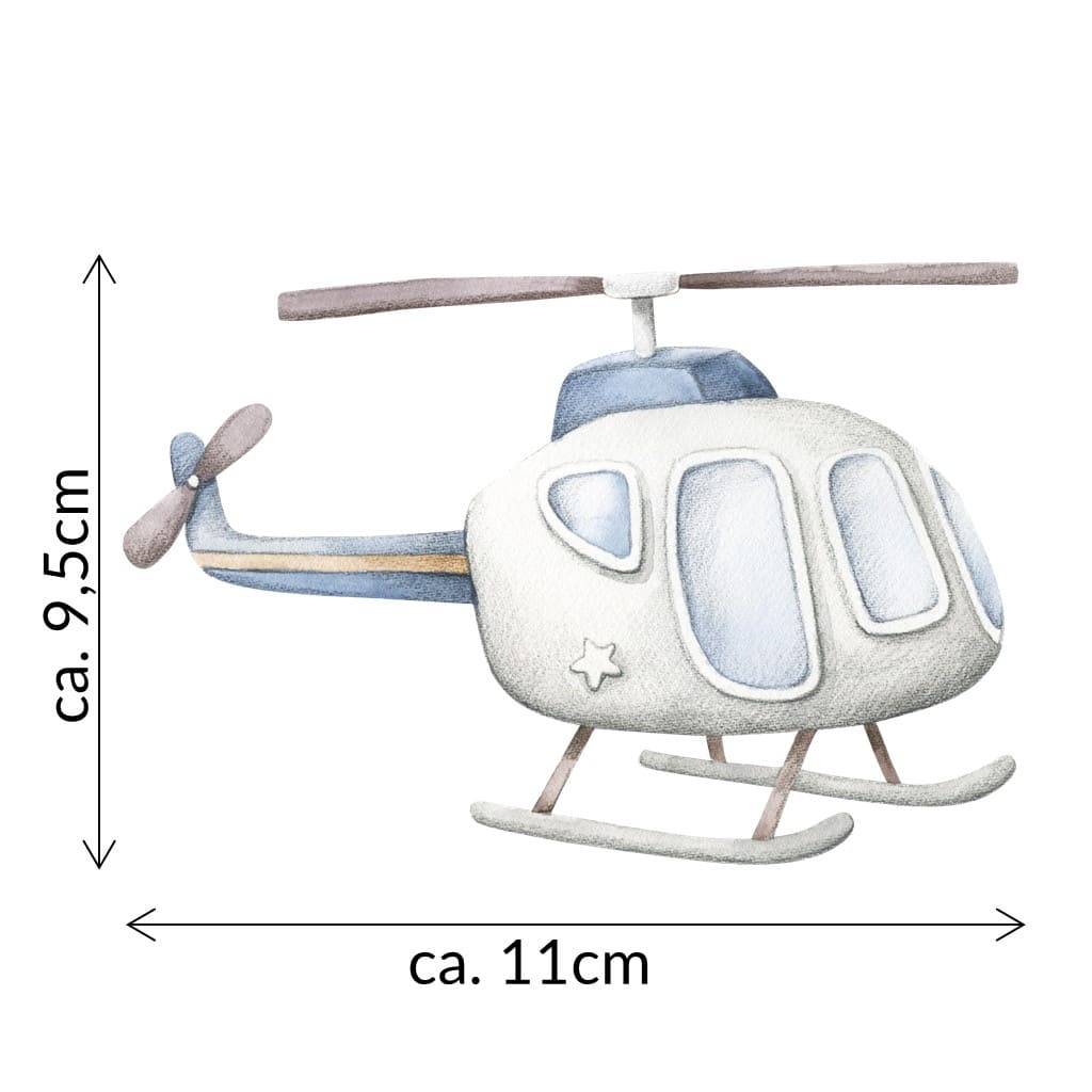 Bügelbild grauer Helikopter