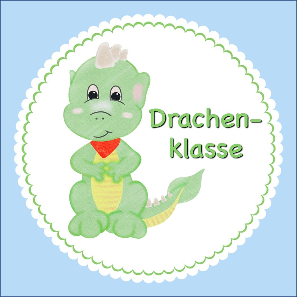 Bügelbild Drache Klassenlogos