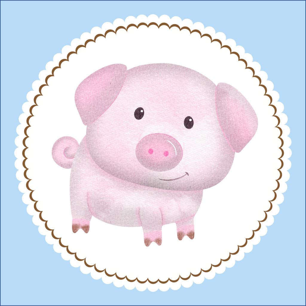 Bügelbild Ferkel Klassenlogos