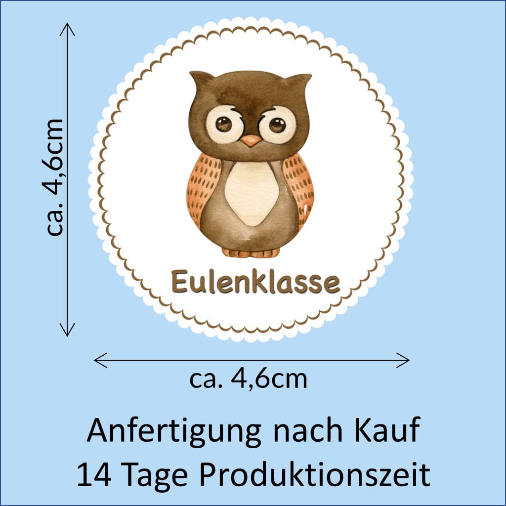 Bügelbild Eule Klassenlogos