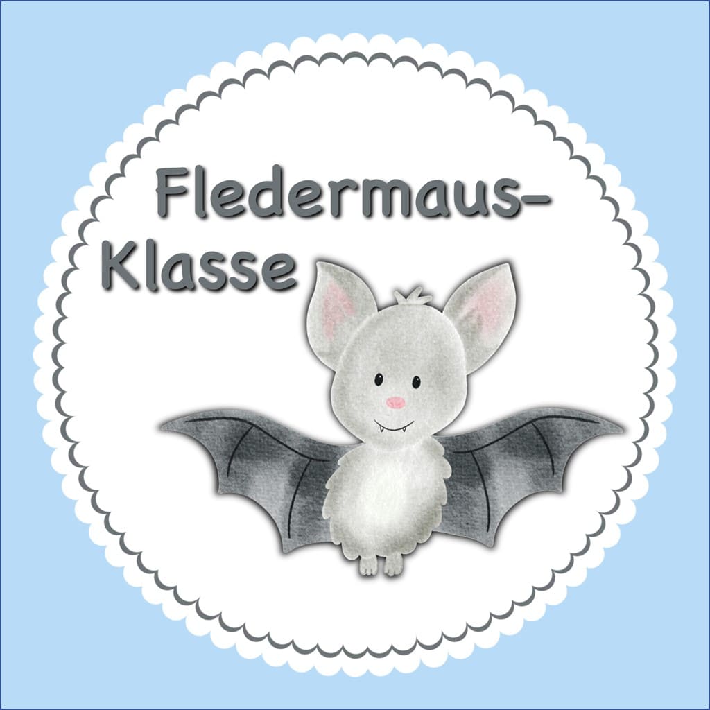 Bügelbild Fledermaus Klassenlogos